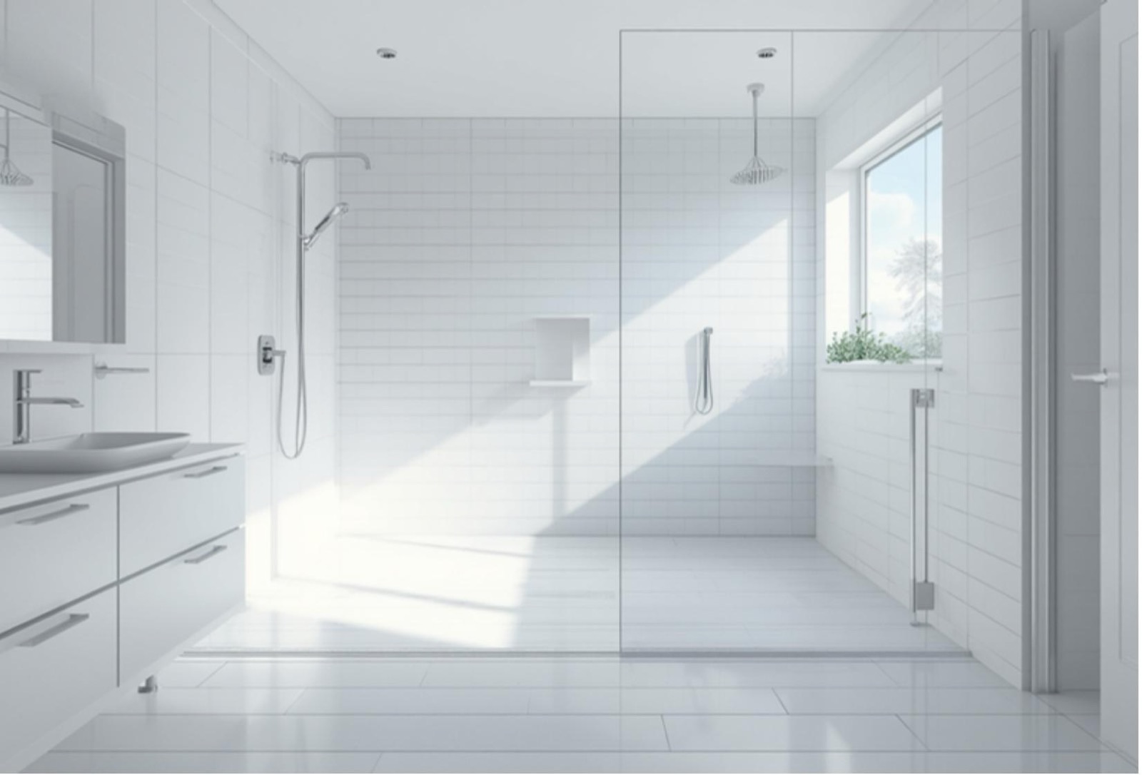 A spotless bathroom after cleaning